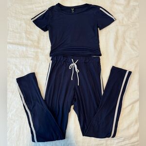 Windsor - Navy Blue Two-Piece Lounge Set